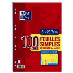 Feuilles simple 100 pages 21*29,7