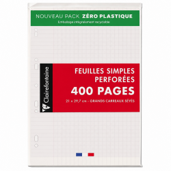 Cambridge - feuillets mobiles - 400 pages - A4 - grands carreaux (Seyes) - perforées