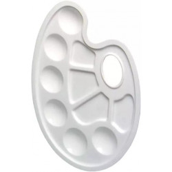 Palette de peinture ovale blanche