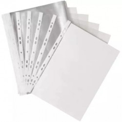 Lot de 100 pochettes perforées Premium A4 PP lisses 12/100e