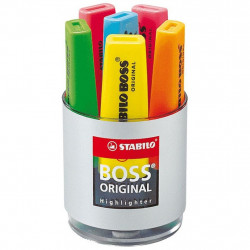 Pot de 4 surligneurs Boss original assortis pointe biseautée